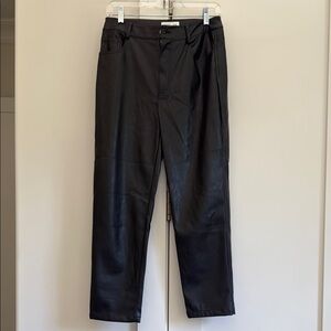 Black Faux Leather Pants